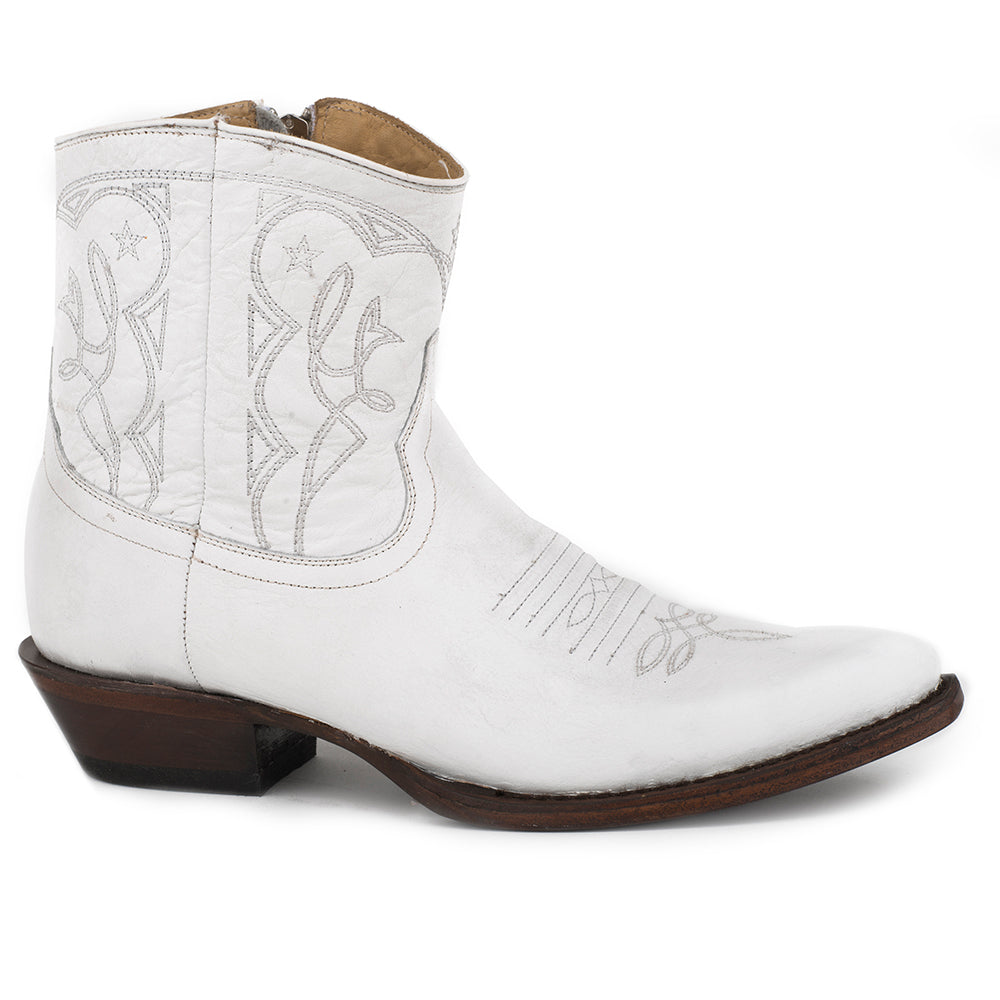 Women's Stetson Anika Leather Boots Handcrafted White - yeehawcowboy