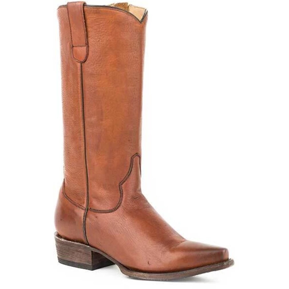 Women's Stetson Austin Leather Boots Handcrafted Cognac - yeehawcowboy