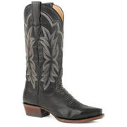 Women's Stetson Casey Leather Boots Handcrafted Black - yeehawcowboy