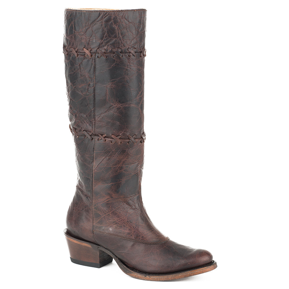 Women's Stetson Blythe Leather Boots Handcrafted Brown - yeehawcowboy