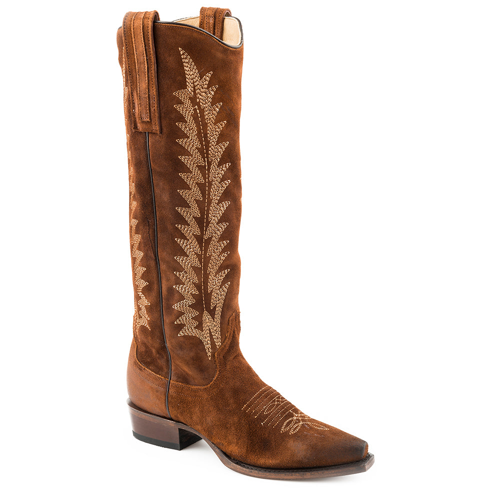 Women's Stetson Emme Leather Boots Handcrafted Brown - yeehawcowboy