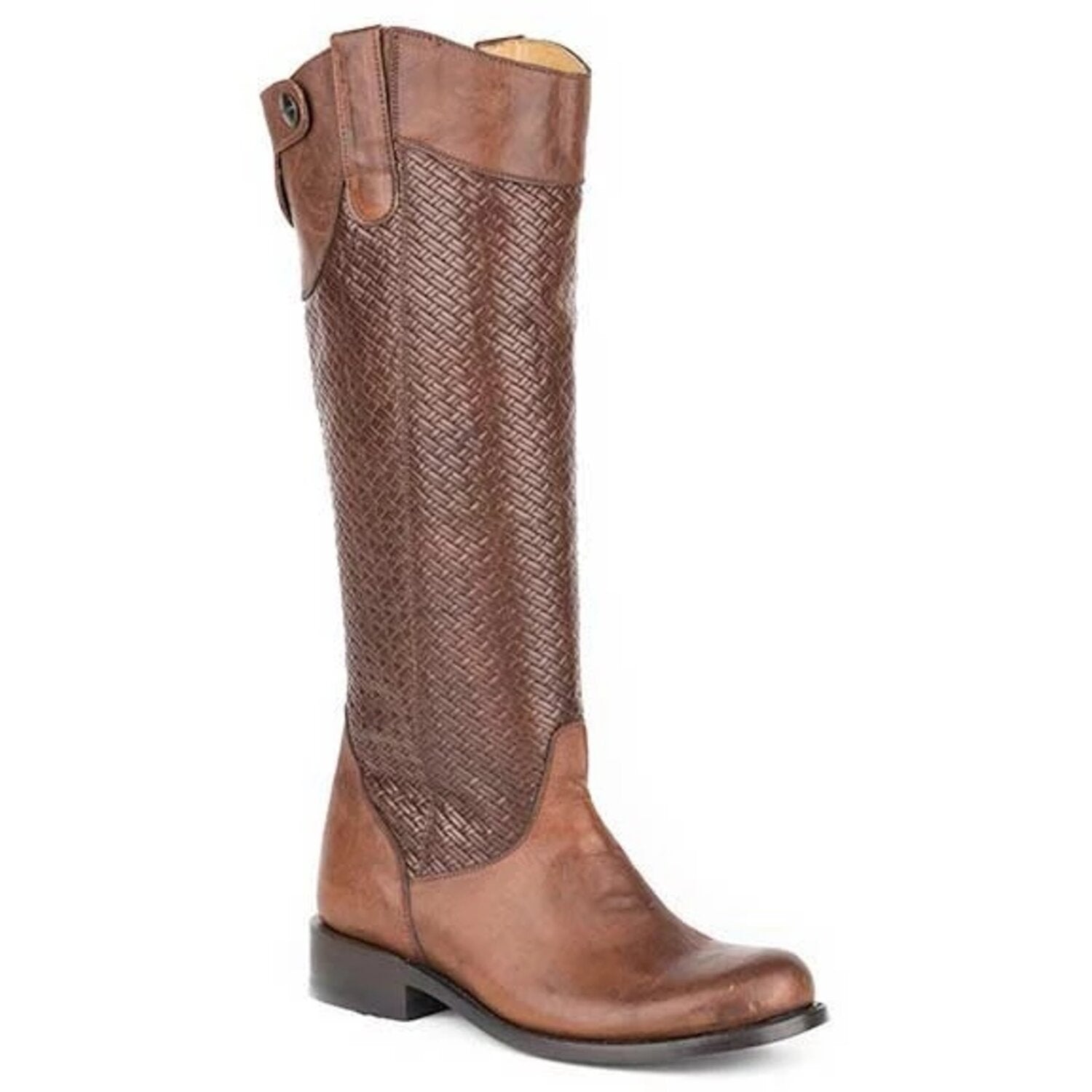 Women's Stetson Chelsea Knee High Boots Round Toe Handcrafted Brown - yeehawcowboy