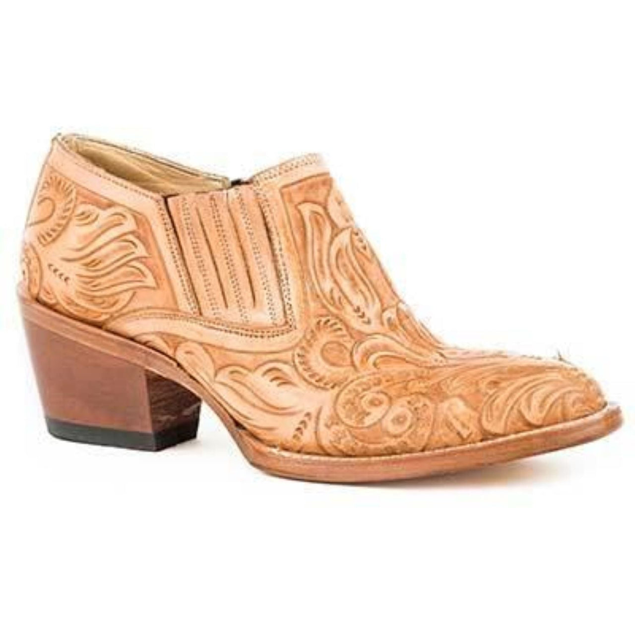 Women's Stetson Nina Leather Boots Handcrafted Tan - yeehawcowboy