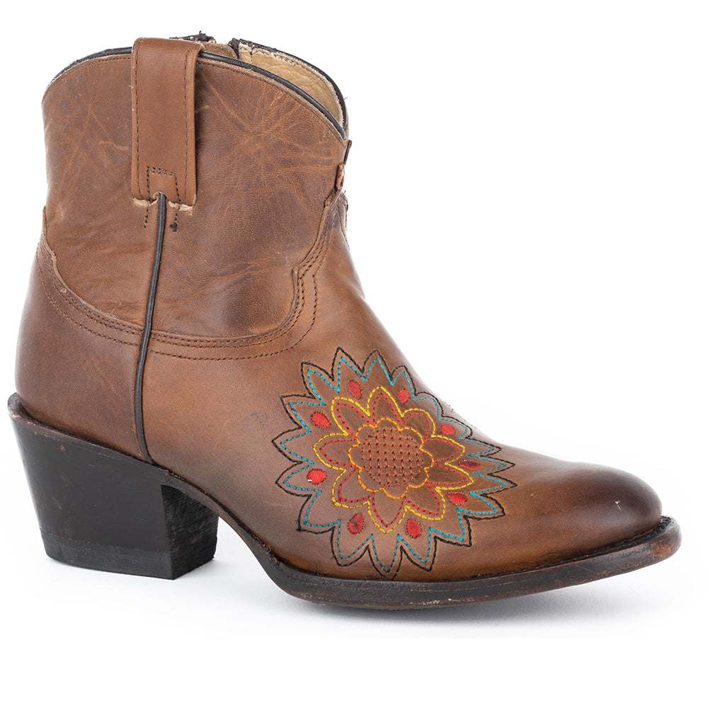 Women's Stetson Sunny Leather Boots Handcrafted Brown - yeehawcowboy