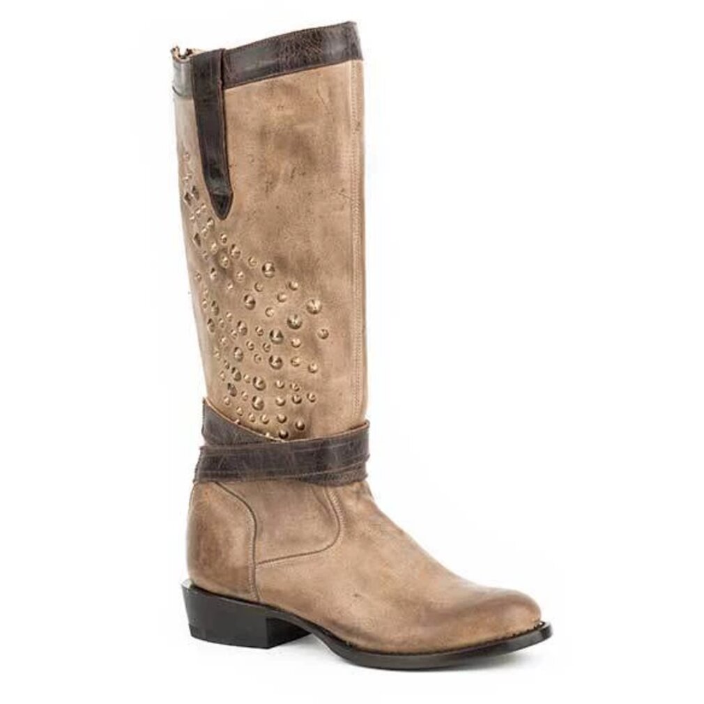 Women's Stetson Angel Leather Boots Handcrafted Tan - yeehawcowboy