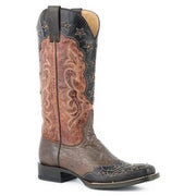 Women's Stetson Loyal Boots Narrow Square Toe Handmade Brown - yeehawcowboy
