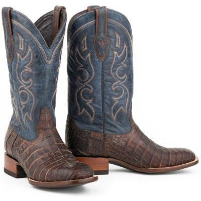 Men's Stetson Bozeman Caiman Belly Boots Handcrafted JBS Collection Brown - yeehawcowboy