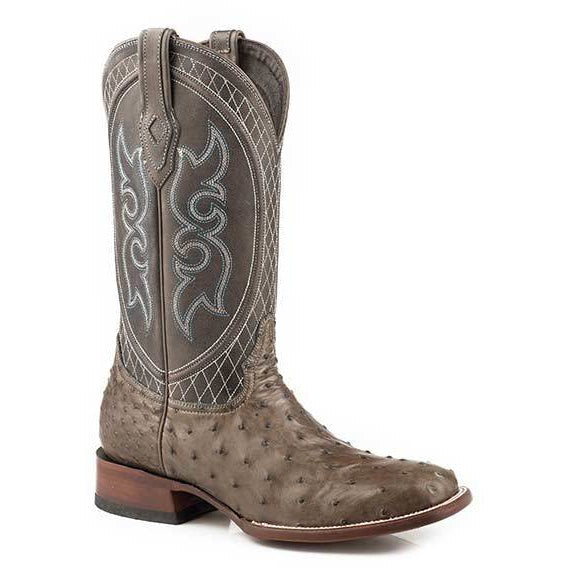 Men's Stetson Ozzy Grey Ostrich Boots Handcrafted JBS Collection Gray - yeehawcowboy