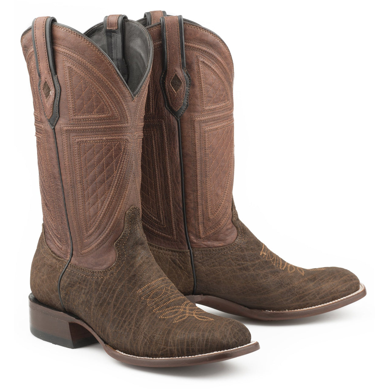 Men's Stetson Plentywood Genuine Hippo Boots Handcrafted JBS Collection Brown - yeehawcowboy