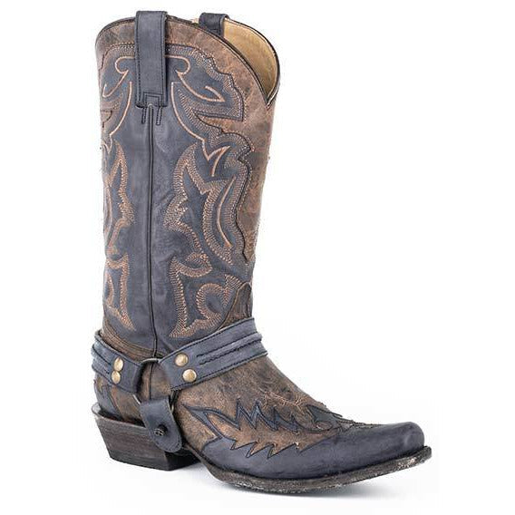 Men's Stetson Outlaw Bad Guy Leather Boots Handcrafted Tan - yeehawcowboy