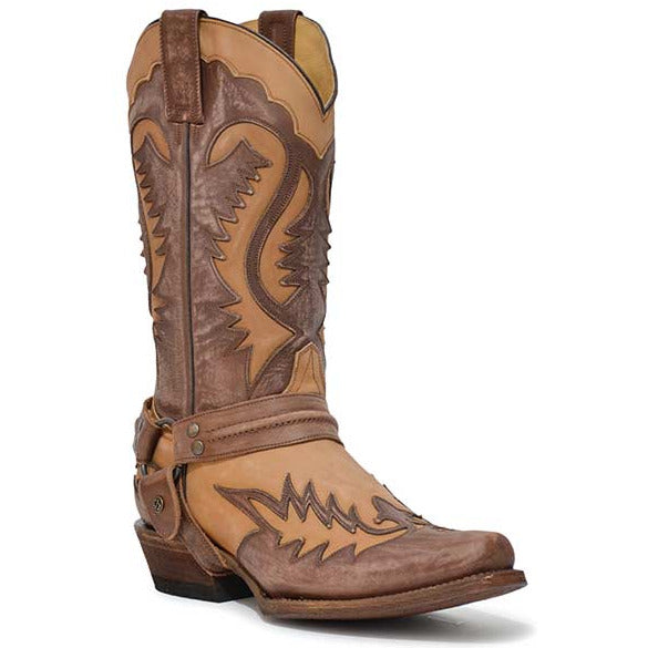 Men's Stetson Outlaw Boots Handcrafted Washed Brown - yeehawcowboy