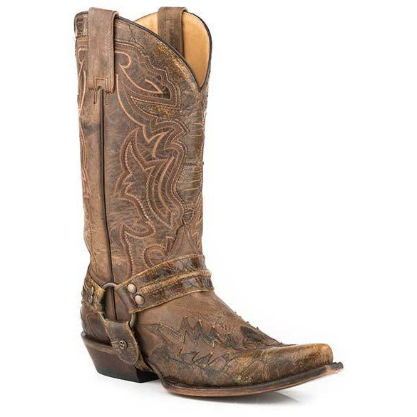 Men's Stetson Outlaw Bad Guy Leather Boots Tru X Handcrafted Tan - yeehawcowboy