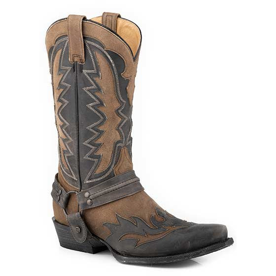 Men's Stetson Outlaw Wings Boots Handcrafted Tan - yeehawcowboy