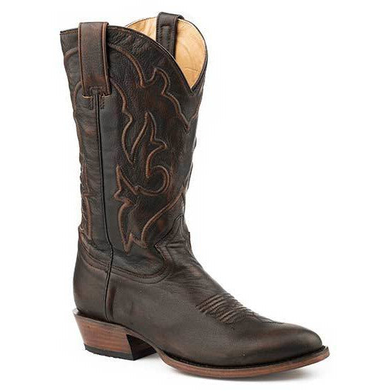 Men's Stetson Rufus Leather Boots Handcrafted Cognac - yeehawcowboy