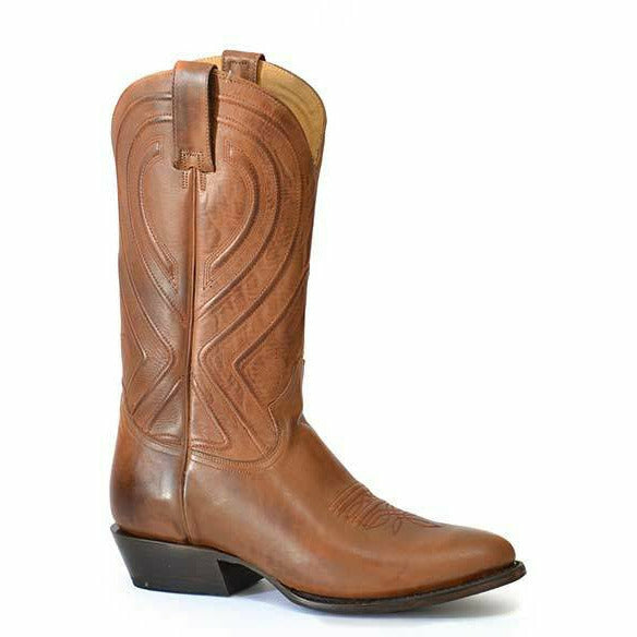 Men's Stetson Mossman Roper Leather Boots Handcrafted Brown - yeehawcowboy