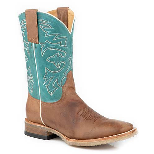 Men's Stetson Buster Leather Boots Handcrafted Tan - yeehawcowboy
