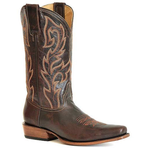 Men's Stetson Lawman Leather Boots Handcrafted Brown - yeehawcowboy