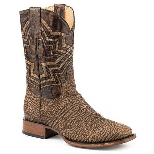 Men's Stetson Hank Bullhide Boots Handcrafted Brown - yeehawcowboy