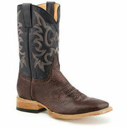 Men's Stetson Obadiah Bison Boots Handcrafted Oily Brown - yeehawcowboy