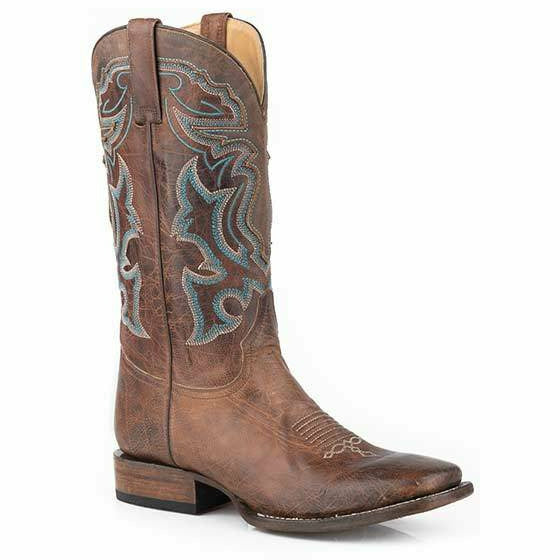 Men's Stetson Matias Leather Boots Handcrafted Brown - yeehawcowboy