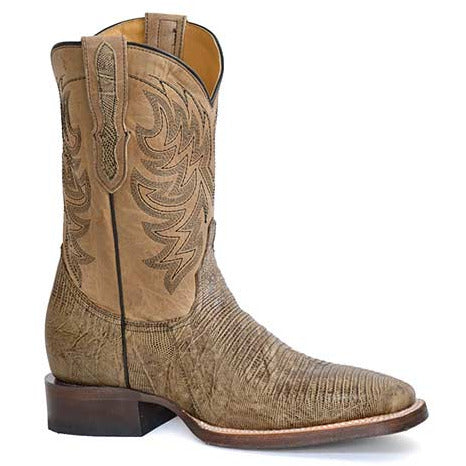 Men's Stetson Saurian Lizard Boots Handcrafted Brown - yeehawcowboy