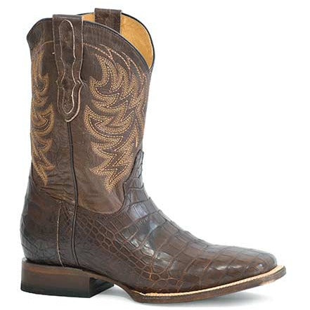 Men's Stetson Aces Alligator Boots Handcrafted Brown - yeehawcowboy