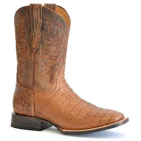 Men's Stetson Aces Alligator Boots Handcrafted Oiled Tan - yeehawcowboy