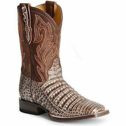 Men's Stetson Cameron Caiman Belly Tru-x System Boots Handcrafted Brown - yeehawcowboy