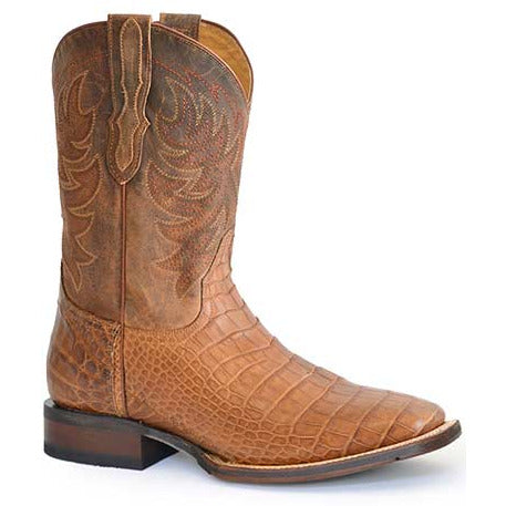 Men's Stetson Aces Alligator Tru-x System Boots Handcrafted Oiled Tan - yeehawcowboy