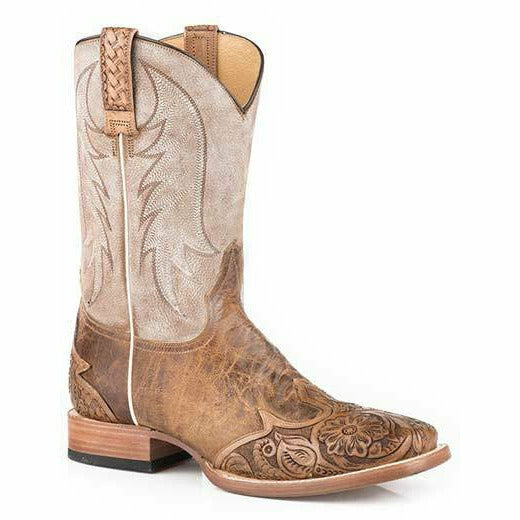 Men's Stetson Diego Leather Boots Handcrafted Tan - yeehawcowboy
