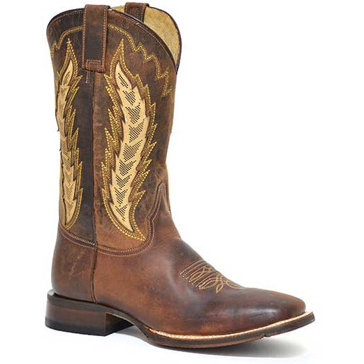 Men's Stetson Airflow Tru-X Outsole Leather Boots Handcrafted Oily Brown - yeehawcowboy