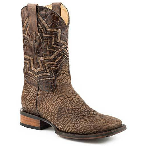 Men's Stetson Hank Tru-X System Bull Leather Boots Handcrafted Brown - yeehawcowboy