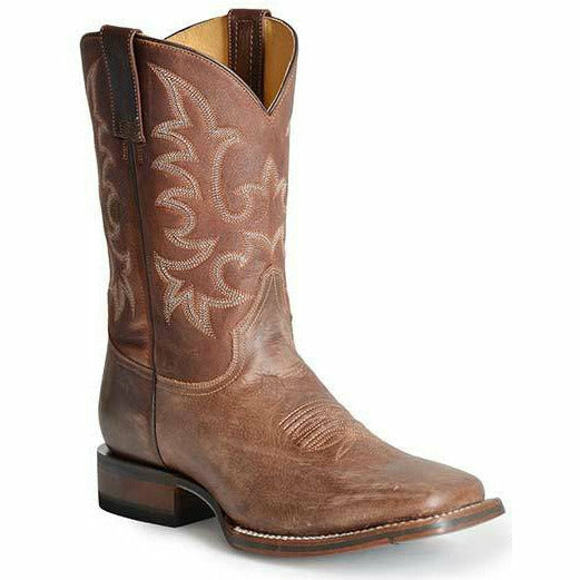 Men's Stetson Obadiah Tru-x System Leather Boots Handcrafted Sanded Brown - yeehawcowboy