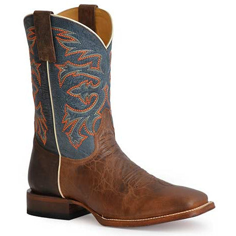 Men's Stetson Boone Leather Boots Handcrafted Brown - yeehawcowboy