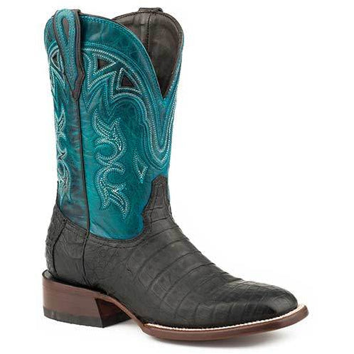 Women's Stetson Lovington Black Caiman Exotic Boots Handcrafted JBS Collection Black - yeehawcowboy