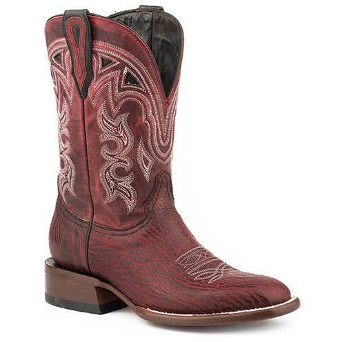 Women's Stetson Meadow Cherry Shark Exotic Boots Handcrafted JBS Collection Red - yeehawcowboy