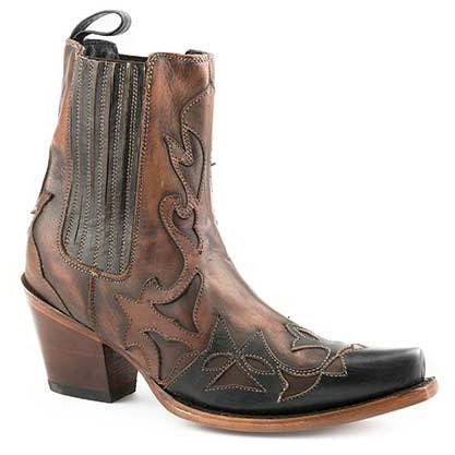 Women's Stetson Cici Leather Boots Handcrafted Brown - yeehawcowboy
