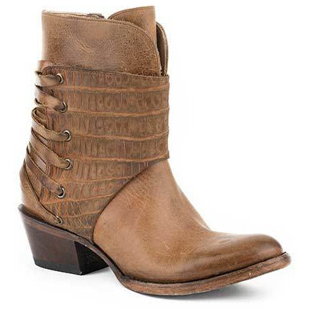 Women's Stetson Maci Leather Boots Handcrafted Brown - yeehawcowboy