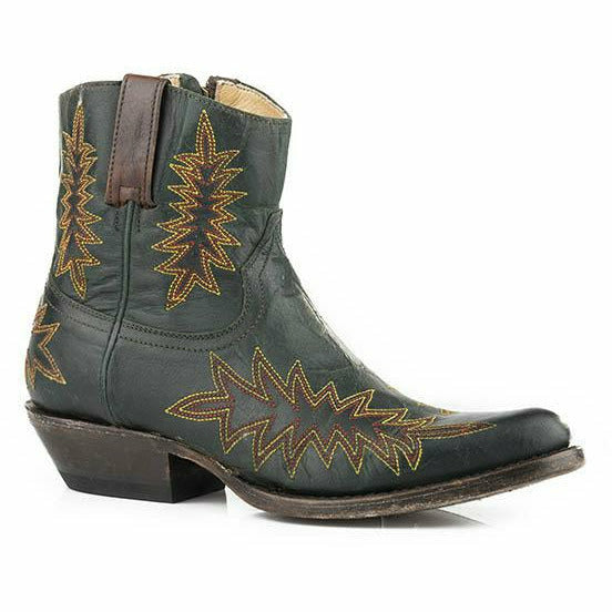 Women's Stetson Charlie Leather Boots Handcrafted Green - yeehawcowboy