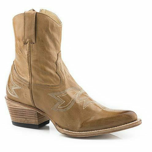 Women's Stetson Piper Leather Boots Handcrafted Honey - yeehawcowboy