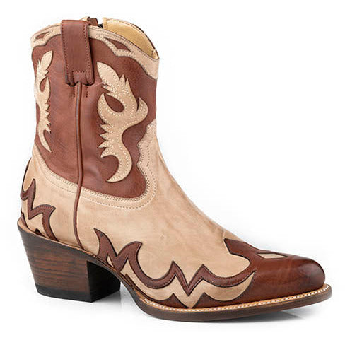 Women's Stetson Sasha Ankle Leather Boots Handcrafted Brown - yeehawcowboy