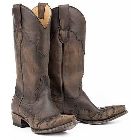 Women's Stetson Hazel Boots Snip Toe Handcrafted Brown - yeehawcowboy