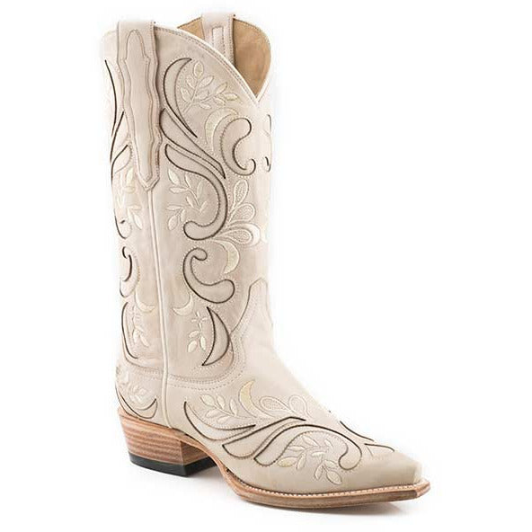 Women's Stetson Marina Leather Boots Handcrafted White - yeehawcowboy