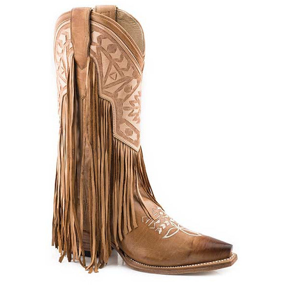 Women’s Stetson Sloane Leather Boots Handcrafted Gold - yeehawcowboy