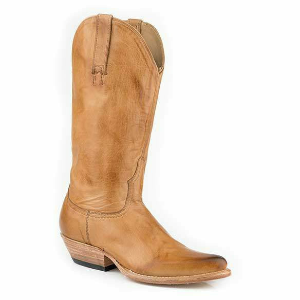 Women's Stetson Emory Leather Boots Handcrafted Tan - yeehawcowboy