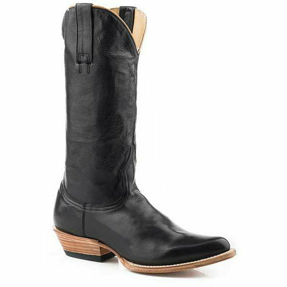 Women's Stetson Darby Leather Boots Handcrafted Black - yeehawcowboy