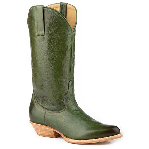 Women's Stetson Darby Leather Boots Handcrafted Green - yeehawcowboy