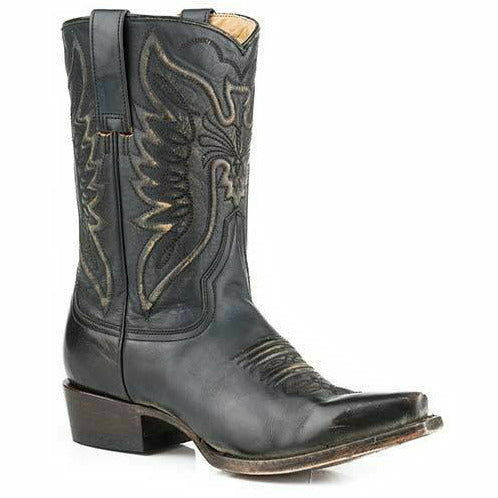 Women's Stetson Tate Leather Boots Handcrafted Black - yeehawcowboy