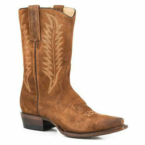Women's Stetson Parker Suede Boots Handcrafted Brown - yeehawcowboy