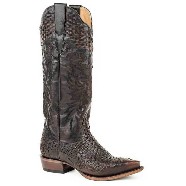 Women's Stetson Paloma Leather Boots Handcrafted Brown - yeehawcowboy